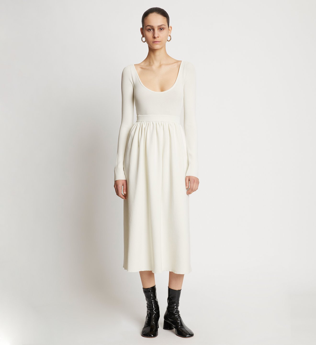 Rib Knit Long Sleeve Dress