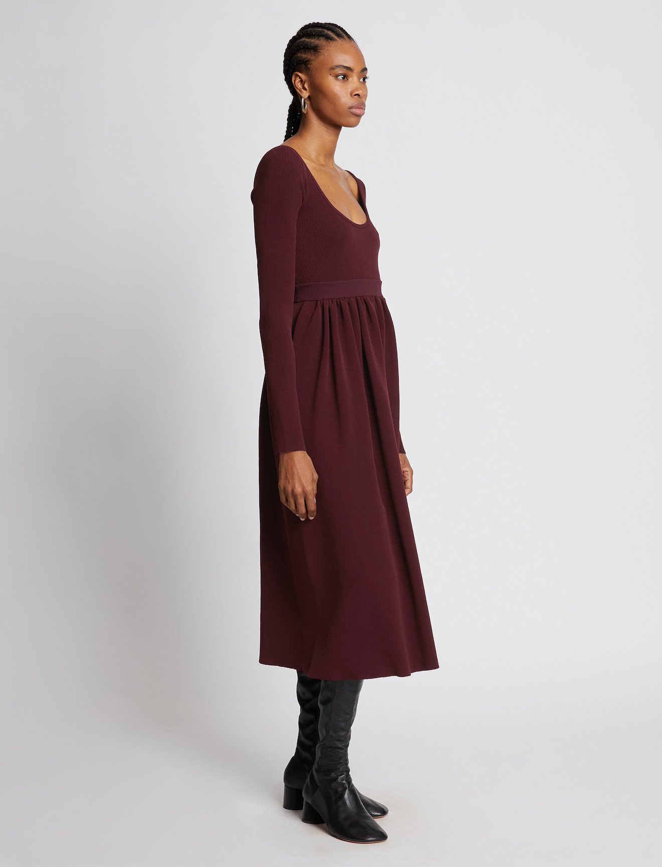 Rib Knit Long Sleeve Dress #1