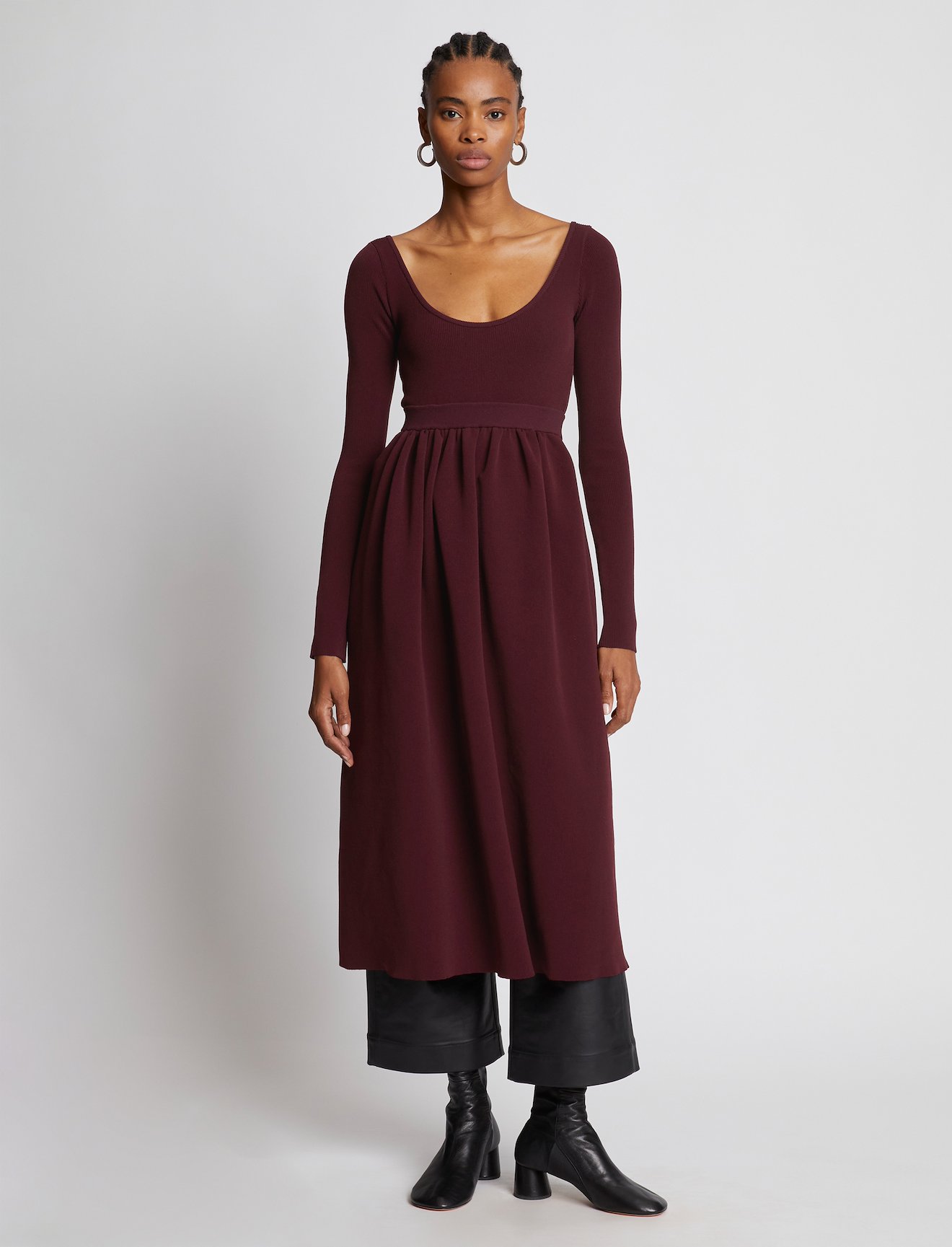 Rib Knit Long Sleeve Dress #5