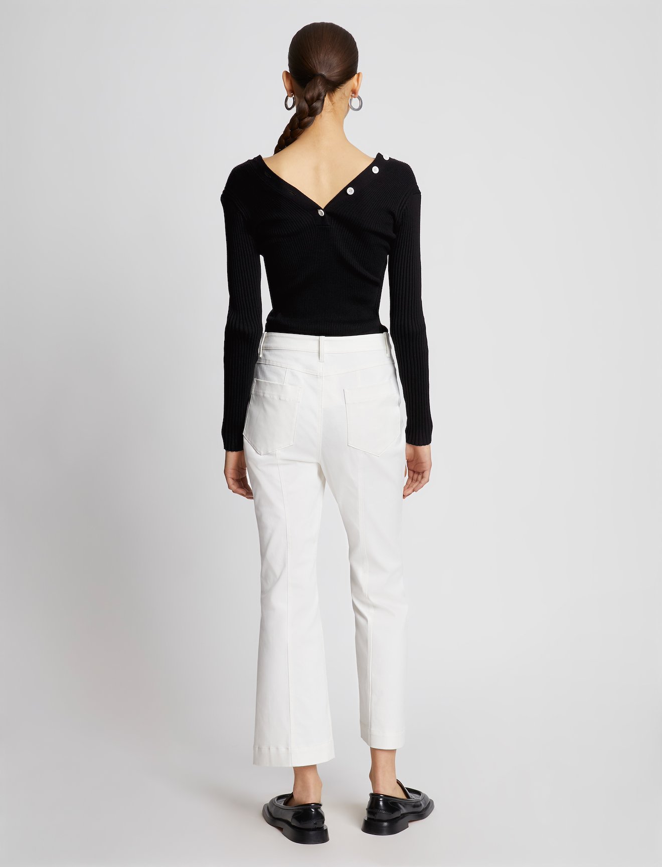 Cotton Cashmere Rib Knit Cardigan #3