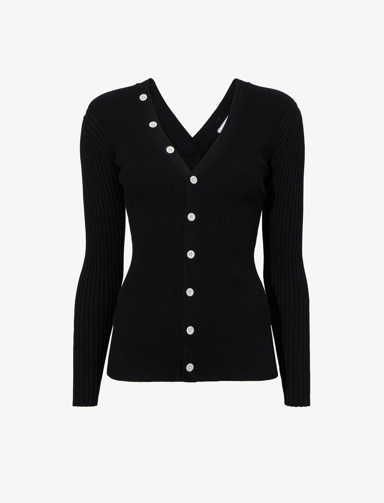 Cotton Cashmere Rib Knit Cardigan #5