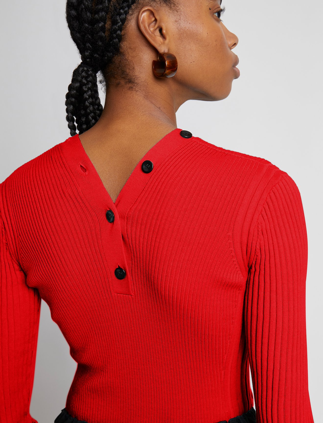Cotton Cashmere Rib Knit Cardigan #4