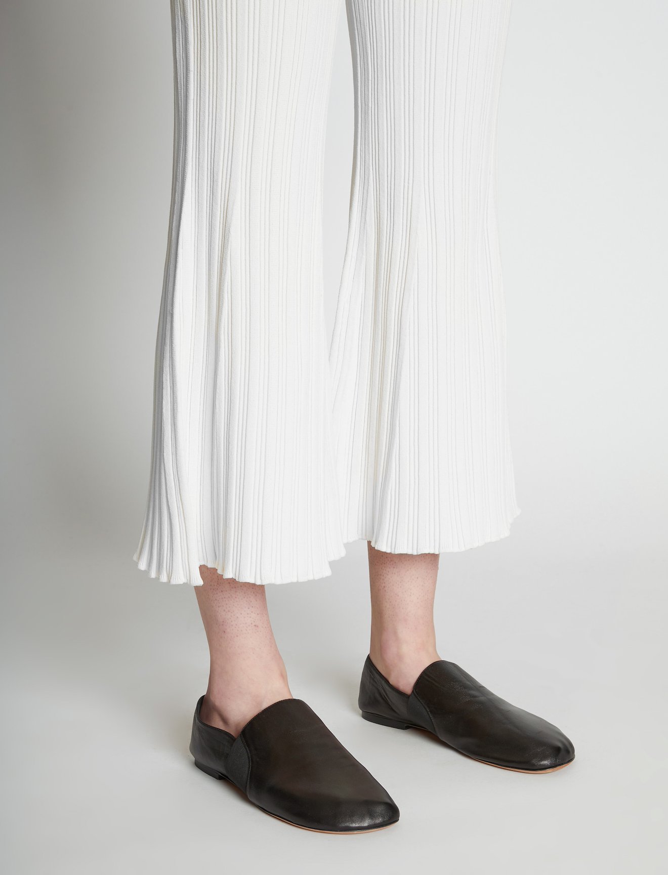 Rib Knit Pants in white Proenza Schouler