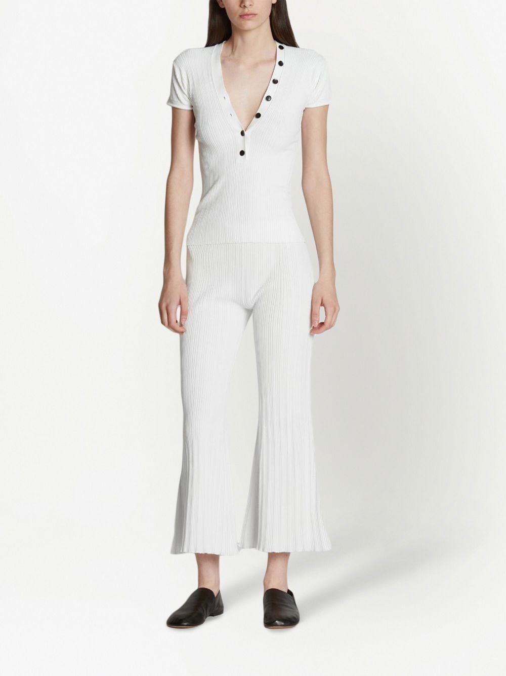 Proenza Schouler White Label Ribgebreide broek - Wit