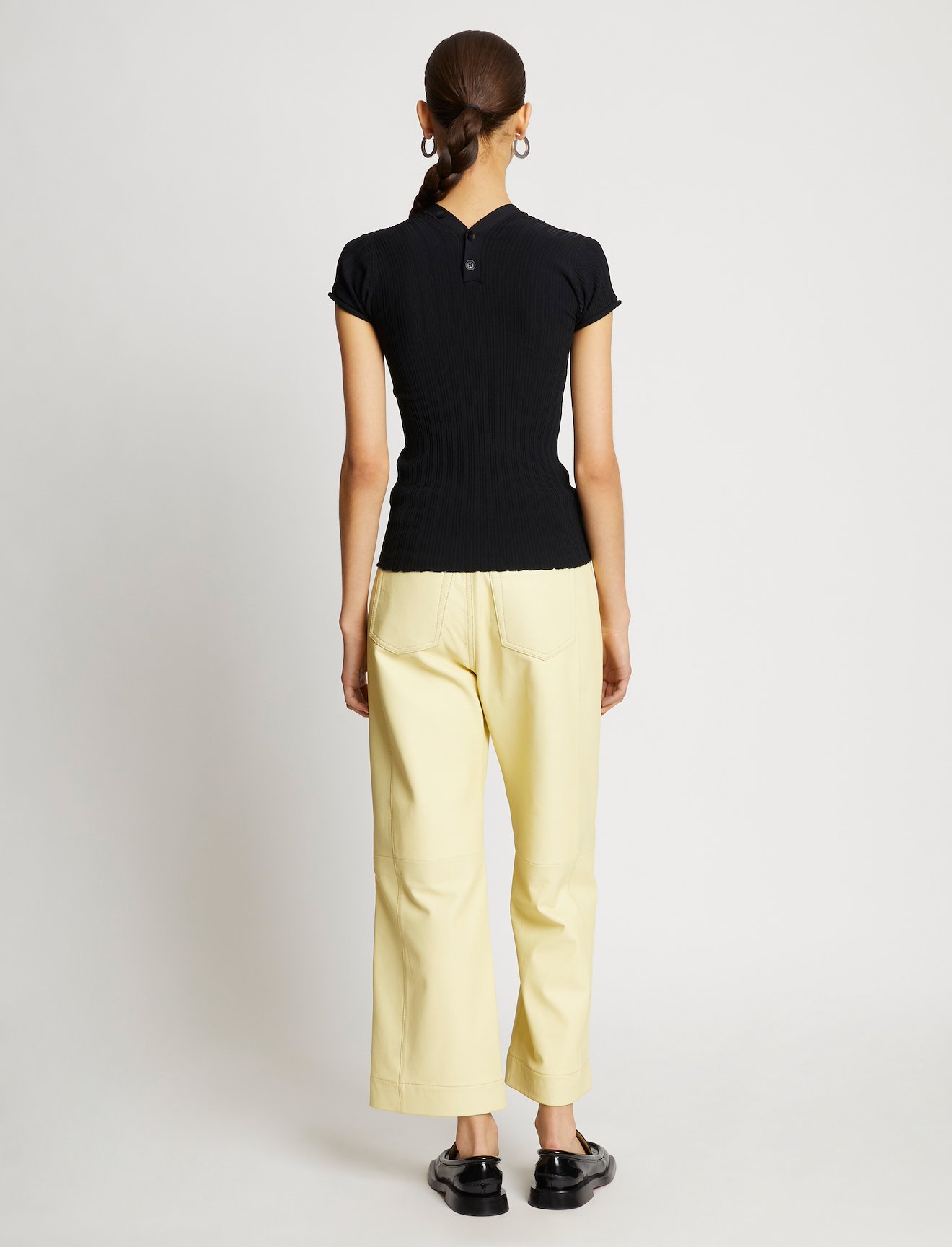 Rib Knit Polo Top #3