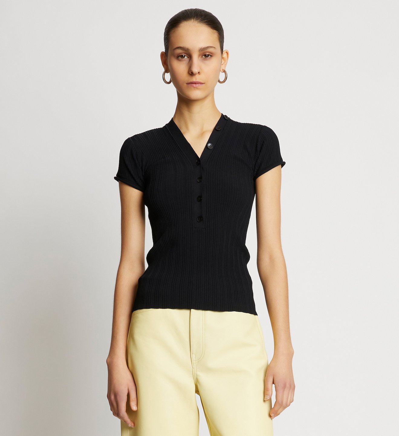 Rib Knit Polo Top