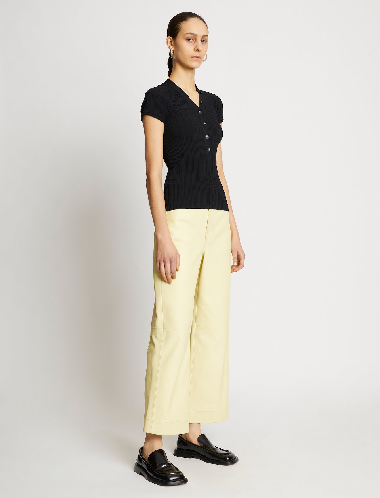 Rib Knit Polo Top #2