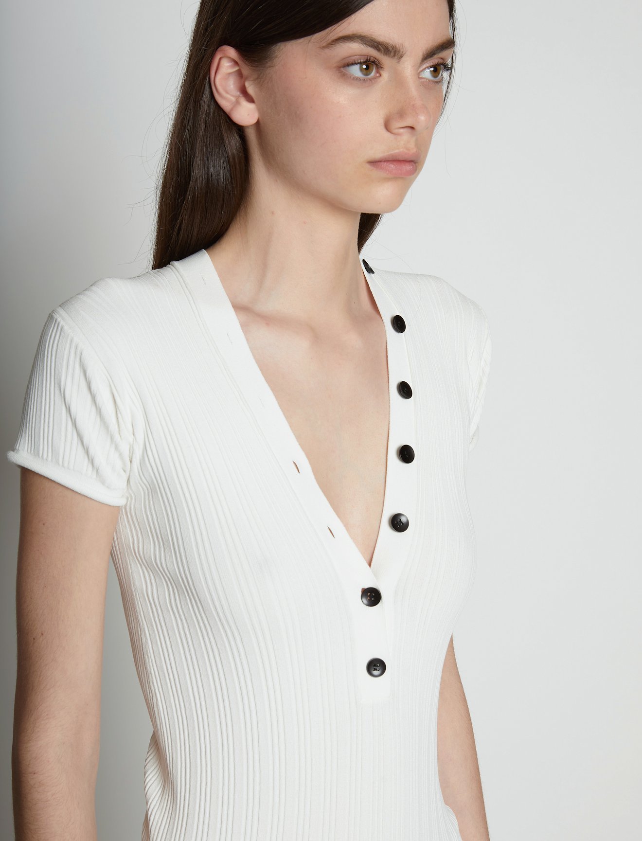 Rib Knit Polo Top #4