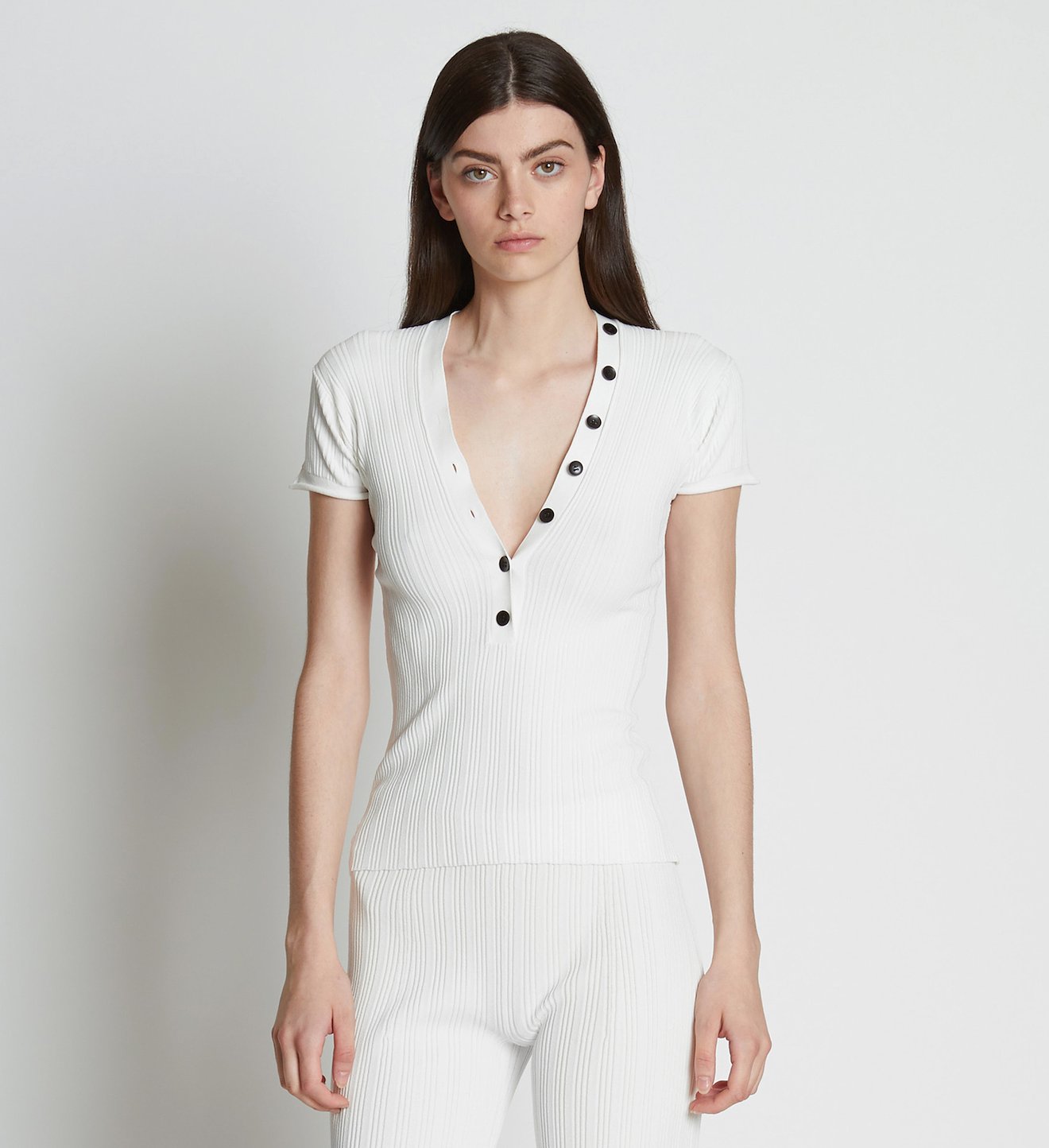 Rib Knit Polo Top