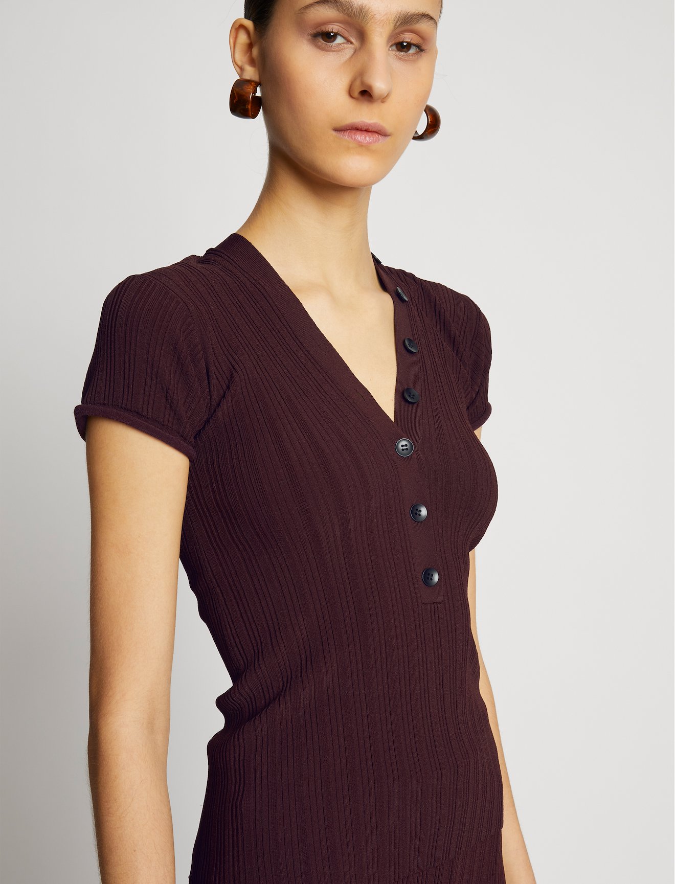Rib Knit Polo Top #4