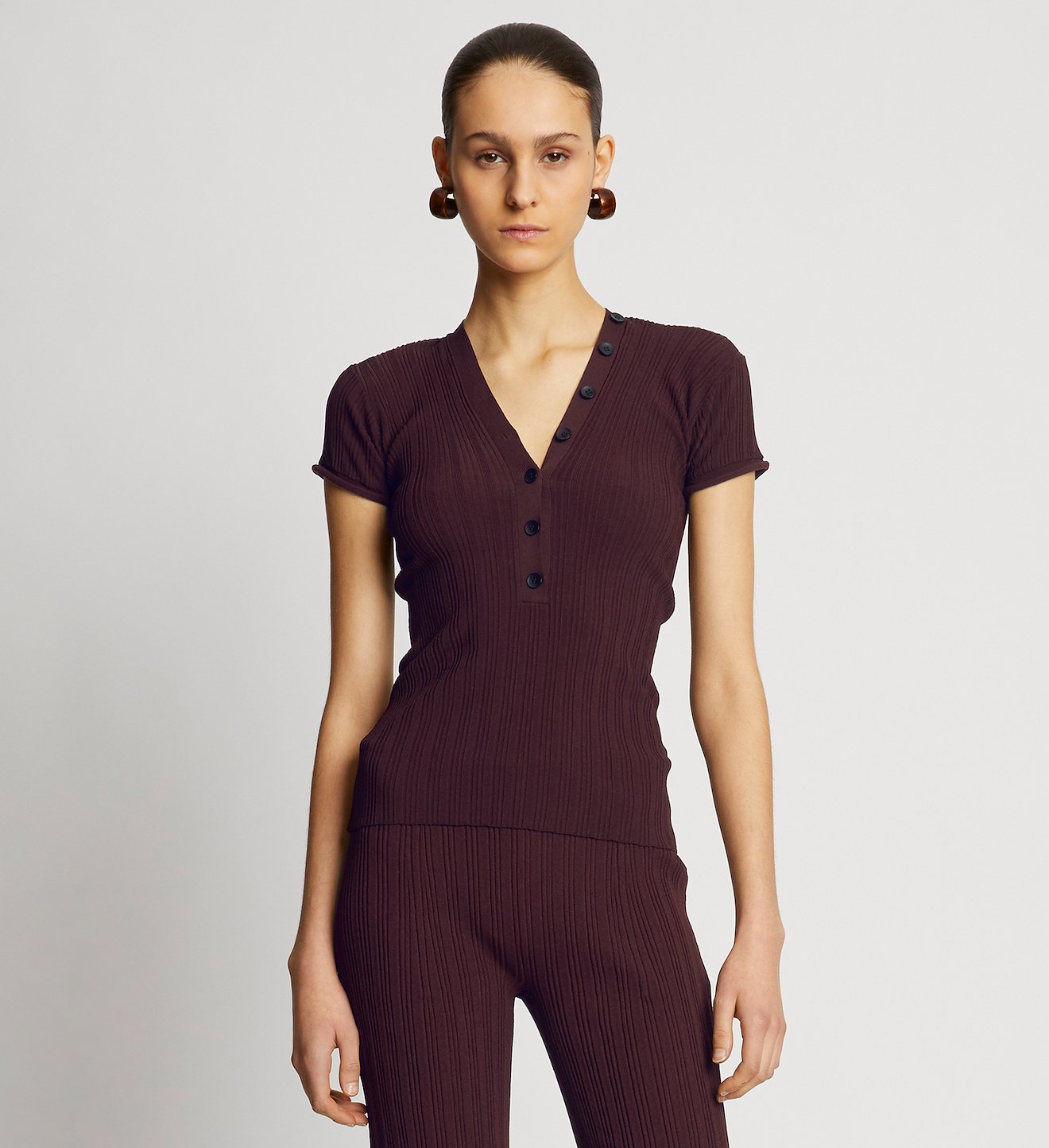Rib Knit Polo Top