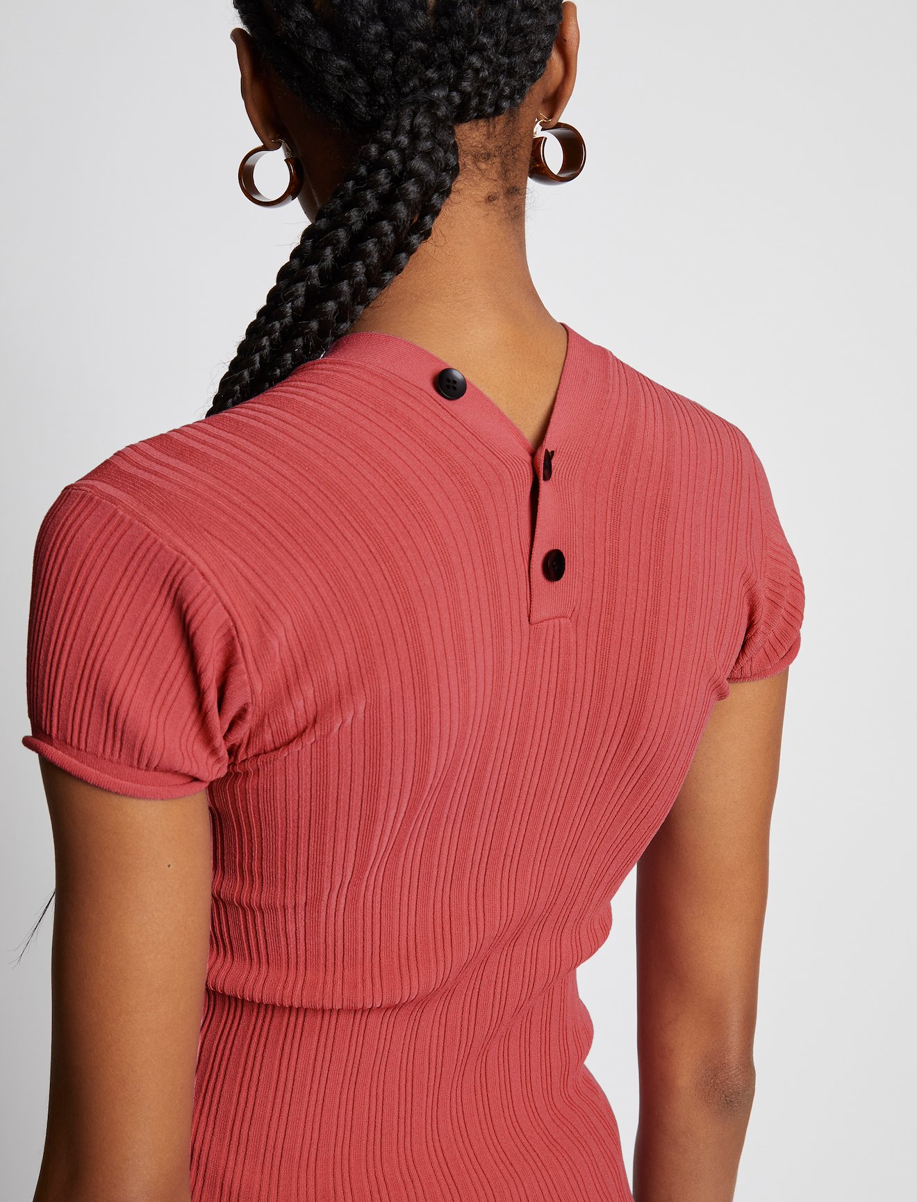 Rib Knit Polo Top #4