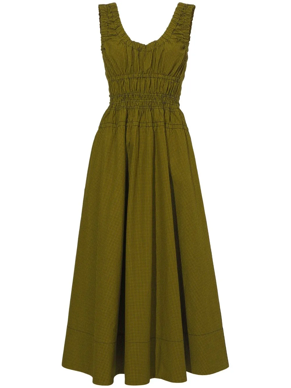 

Proenza Schouler White Label vestido largo a cuadro - Verde