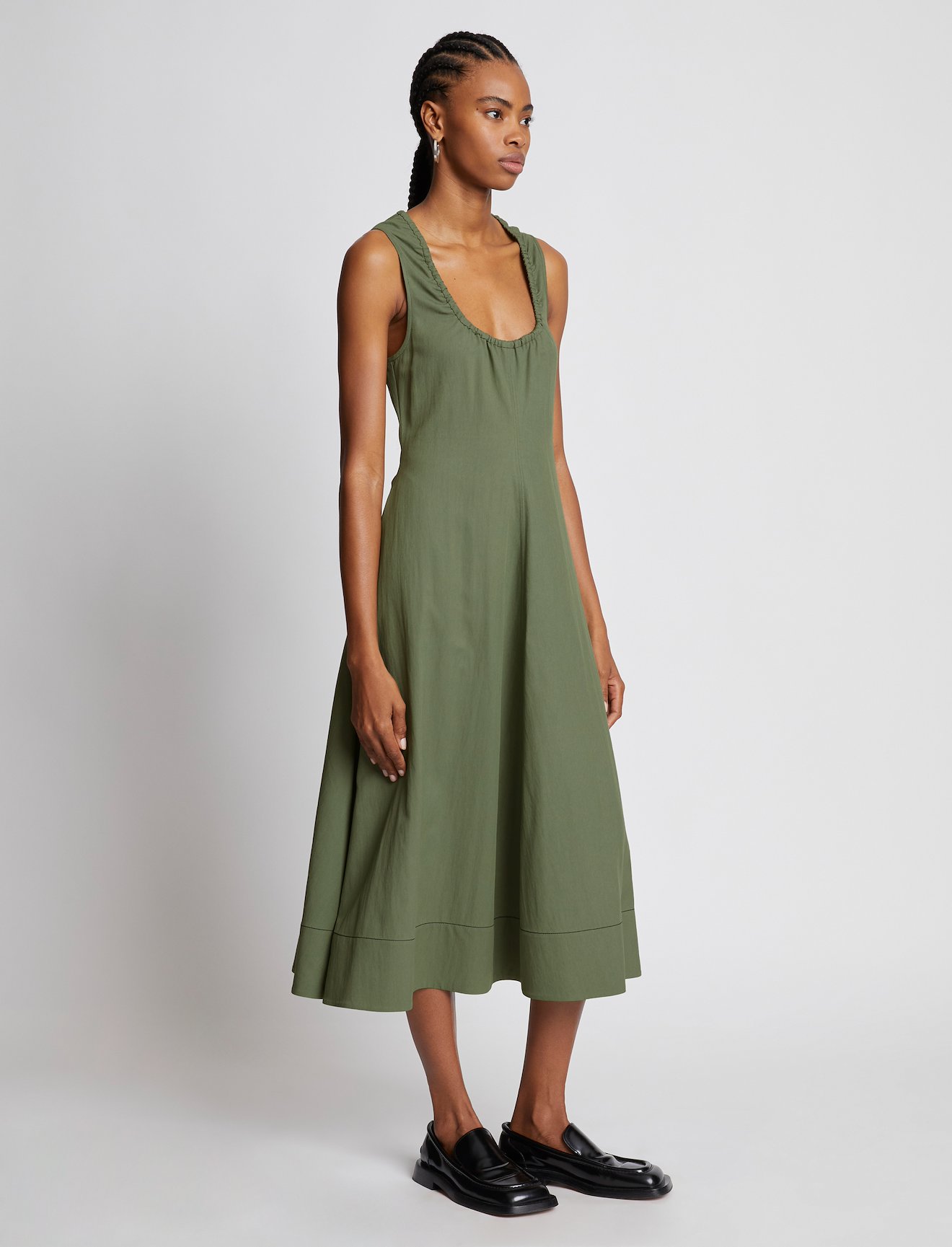 Drapey Suiting Belted Dress #1