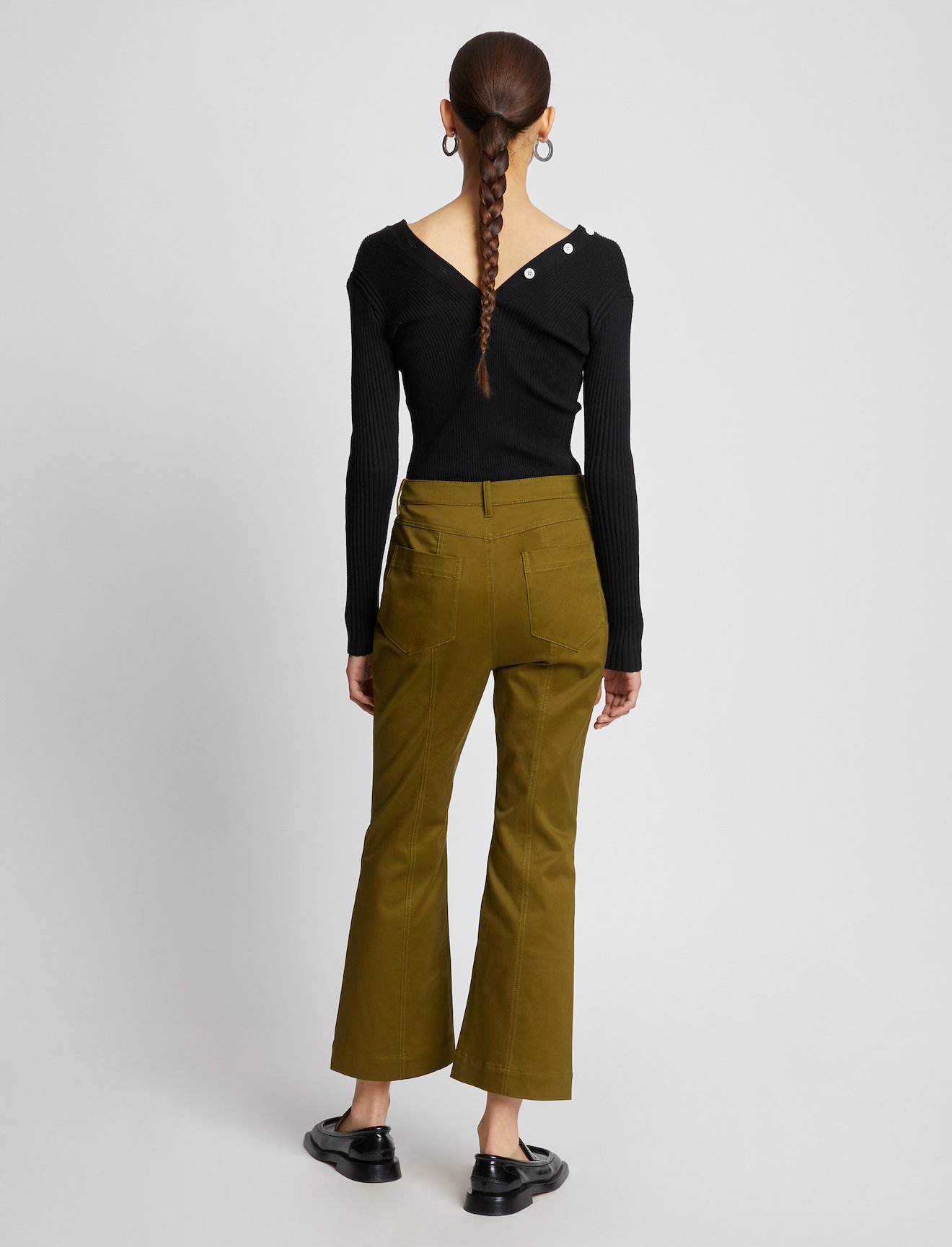 Cotton Twill Cropped Pants #2