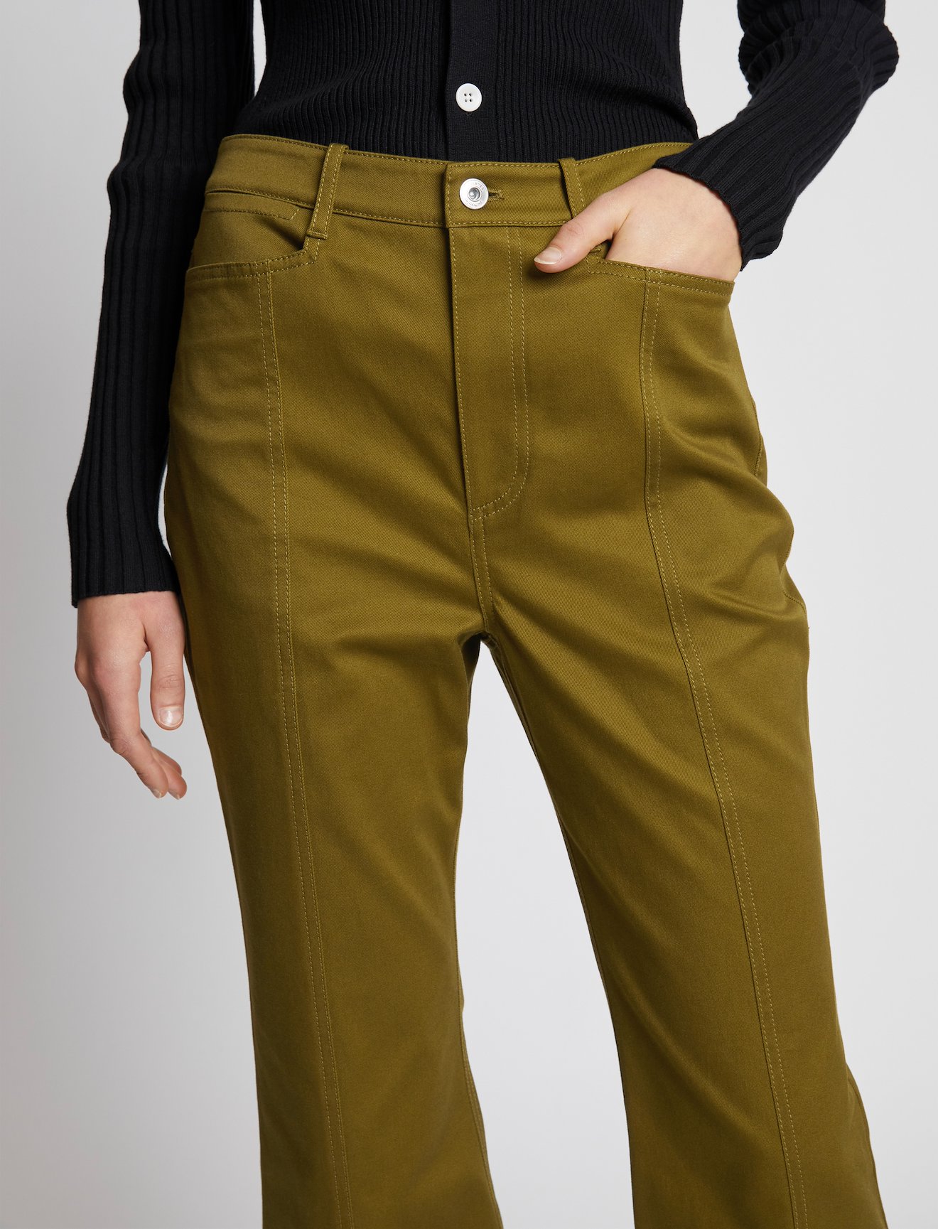 Cotton Twill Cropped Pants #3