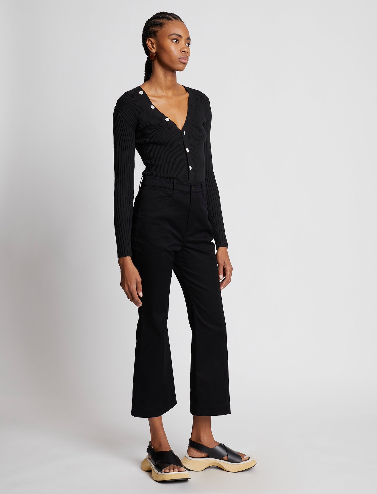 Cotton Twill Cropped Pants #1