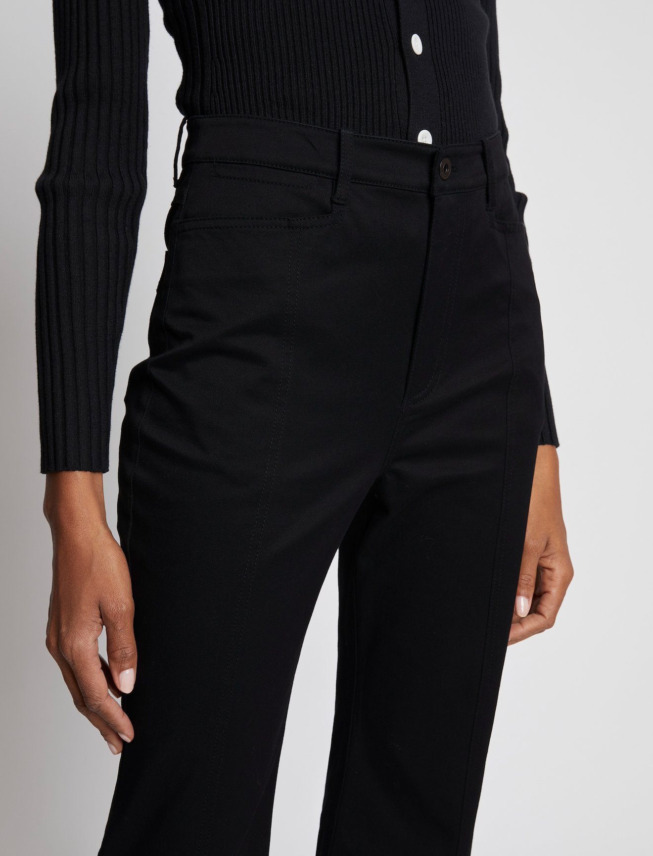 Cotton Twill Cropped Pants #3