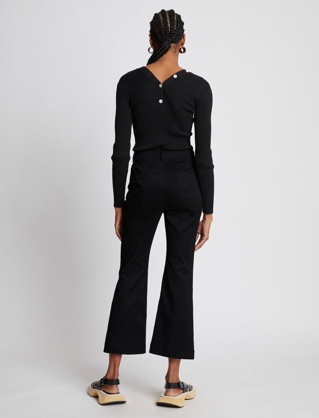 Cotton Twill Cropped Pants #2