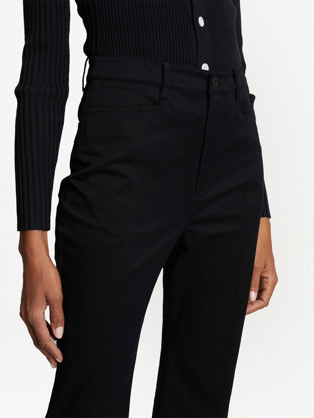 Shop Proenza Schouler White Label Cropped Flared Trousers In Black
