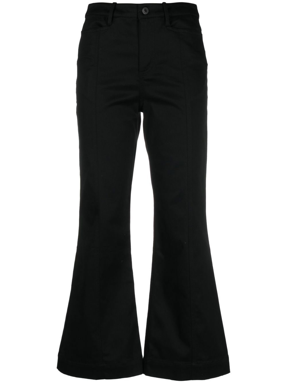 Shop Proenza Schouler White Label Cropped Flared Trousers In Black