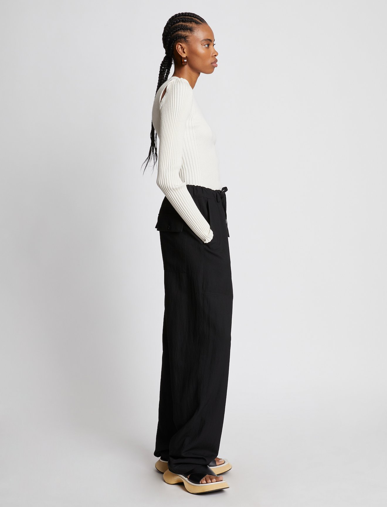 Cotton Cashmere Button Sleeve Sweater #2