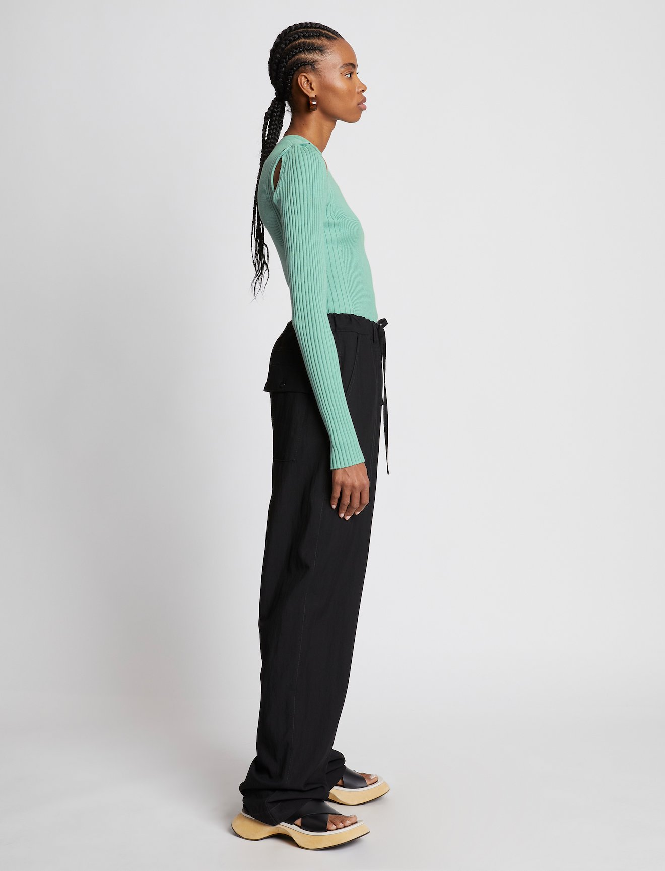 Cotton Cashmere Button Sleeve Sweater #2