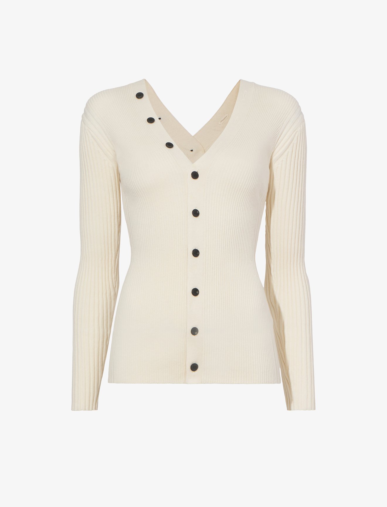 Cotton Cashmere Rib Knit Cardigan #5