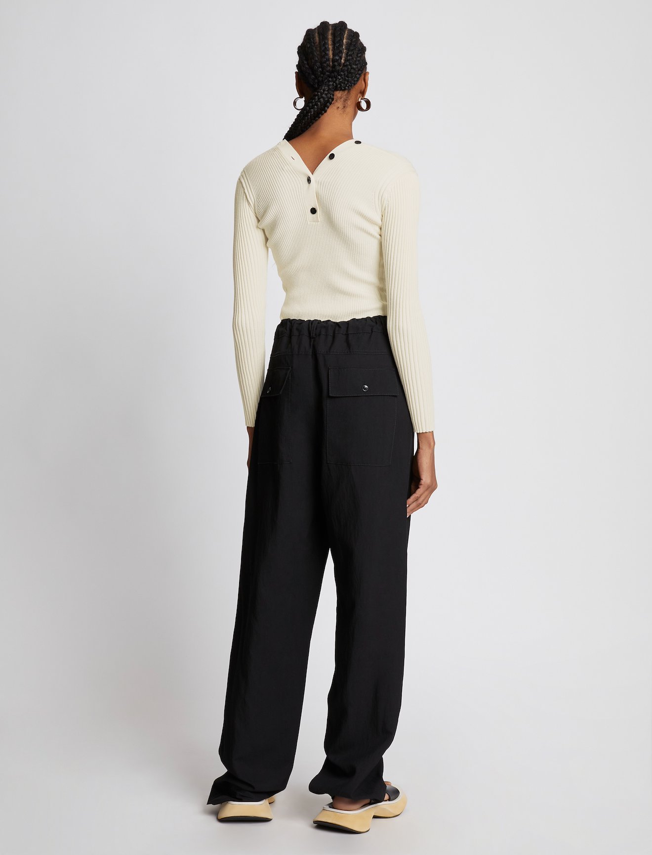 Cotton Cashmere Rib Knit Cardigan #3