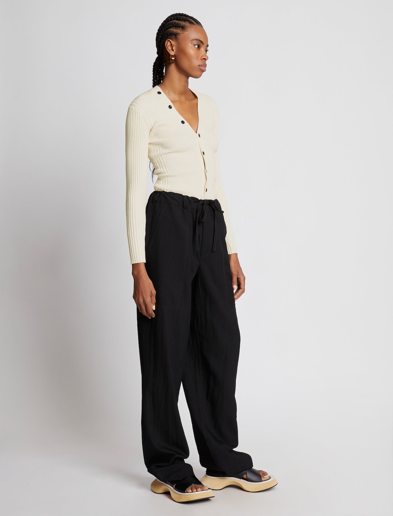Cotton Cashmere Rib Knit Cardigan #2