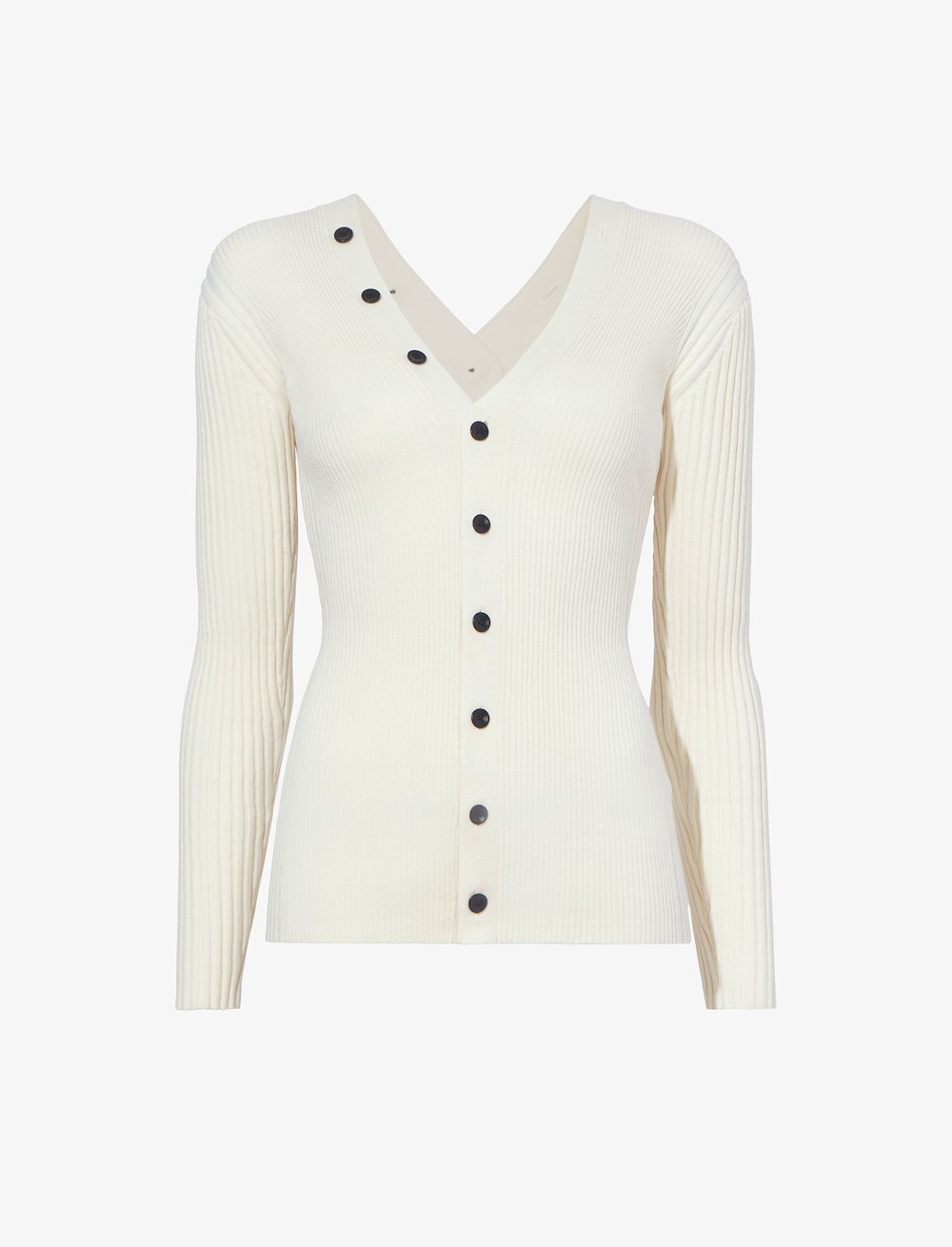 Cotton Cashmere Rib Knit Cardigan