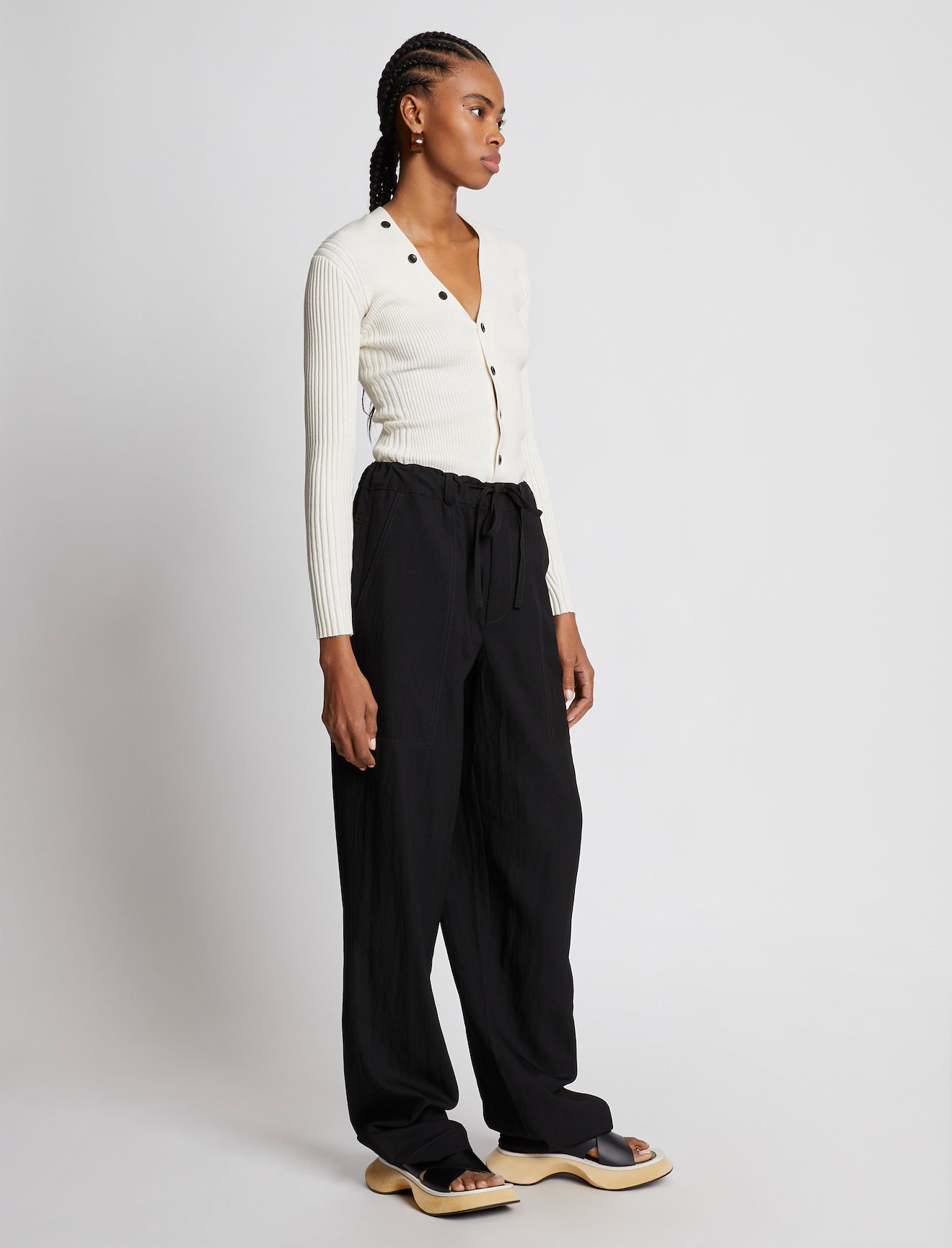 Cotton Cashmere Rib Knit Cardigan #2