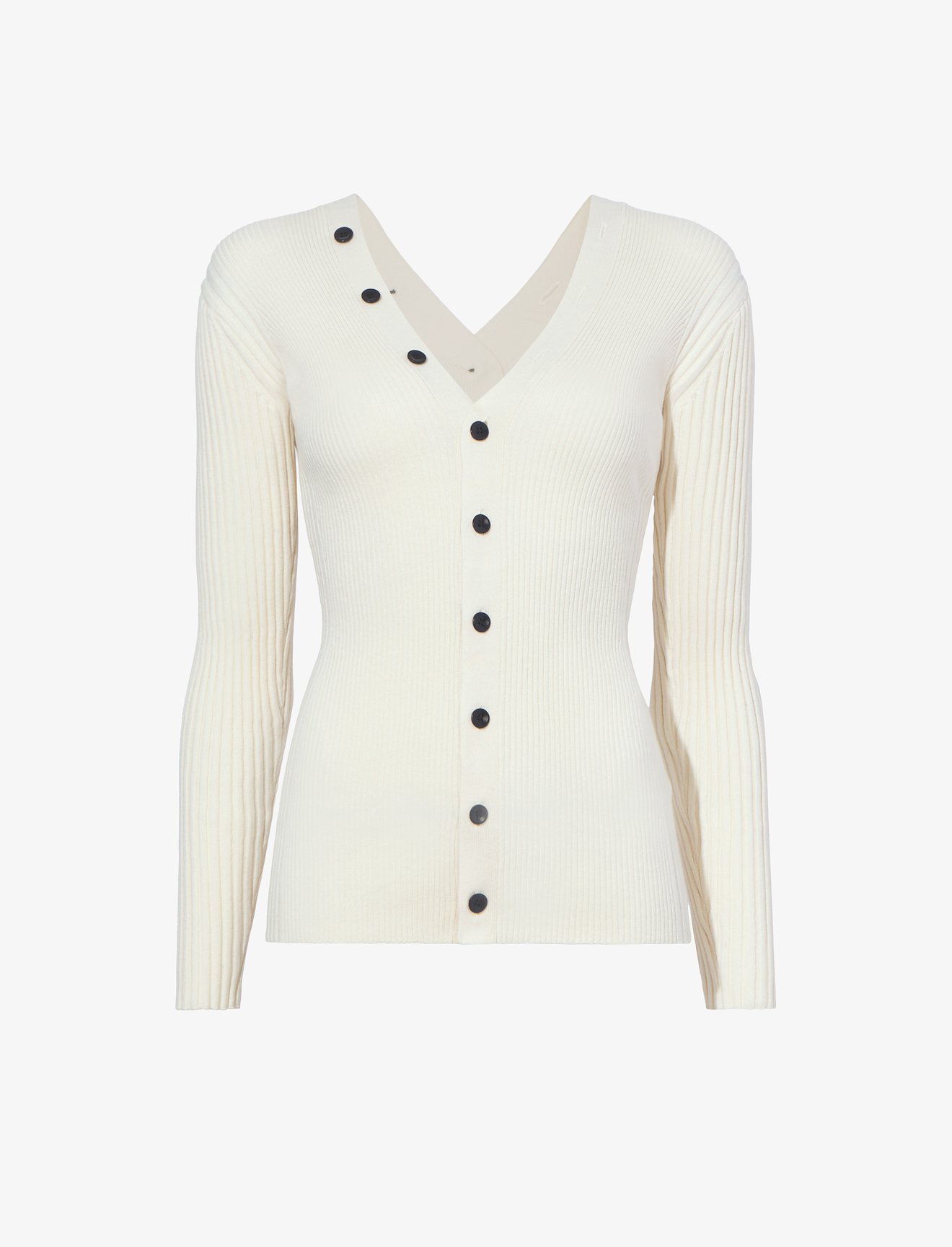 Cotton Cashmere Rib Knit Cardigan #5
