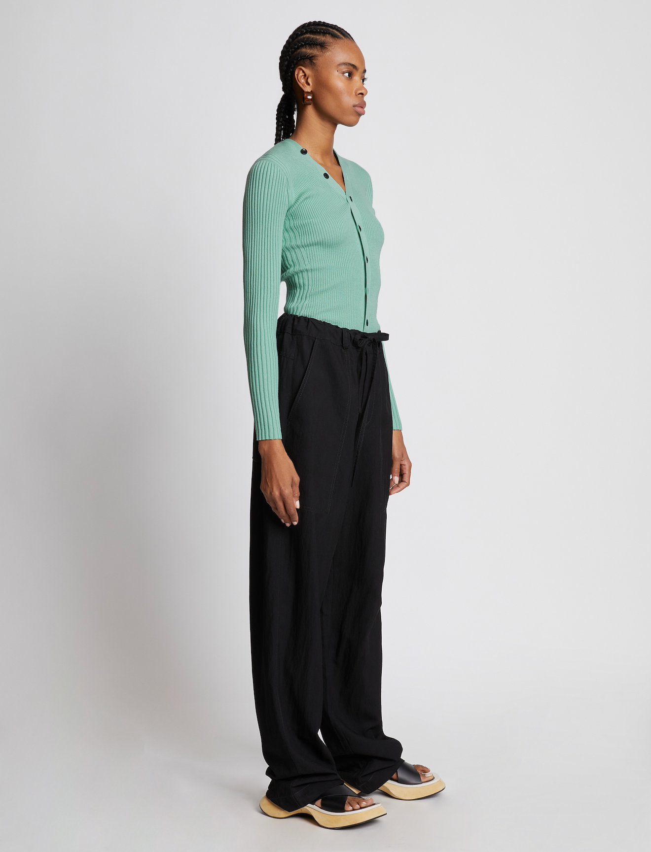 Cotton Cashmere Rib Knit Cardigan #2