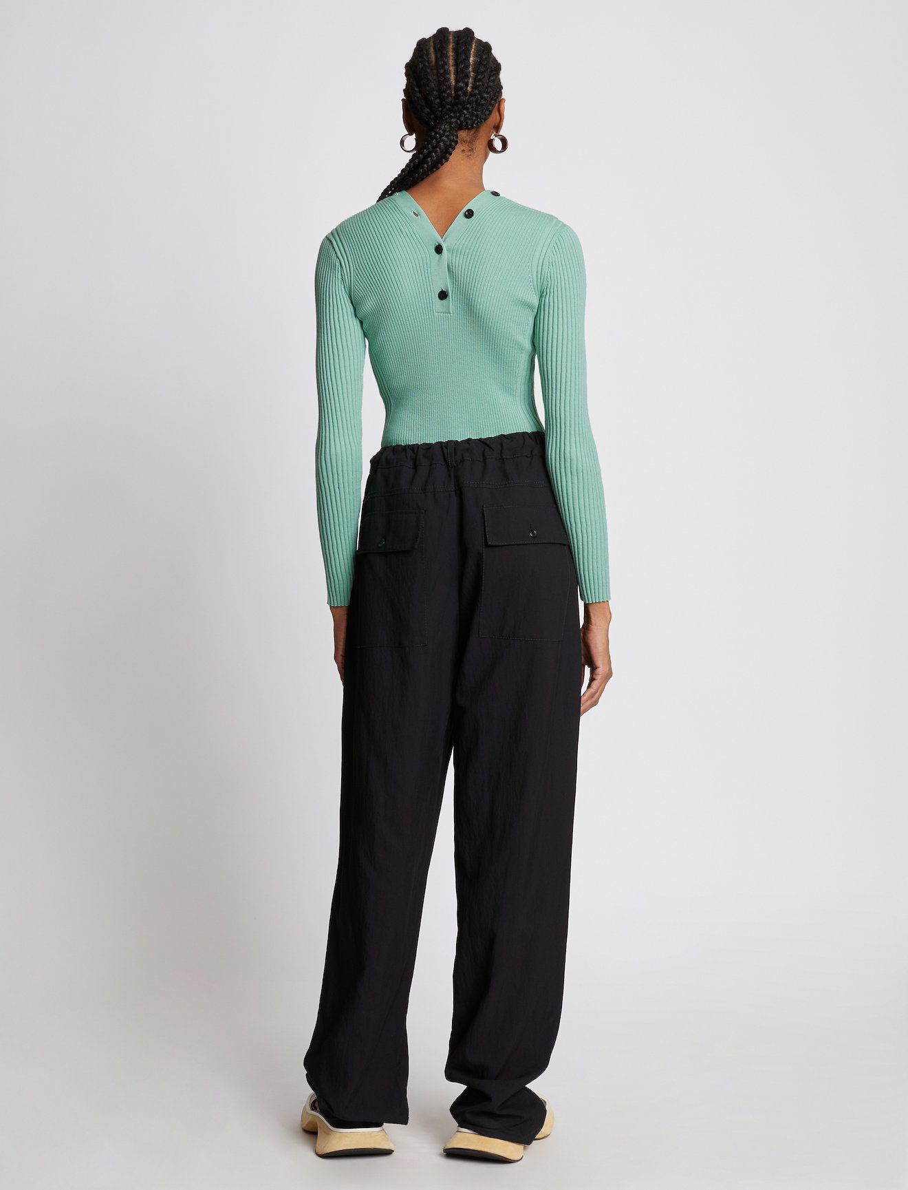 Cotton Cashmere Rib Knit Cardigan #3