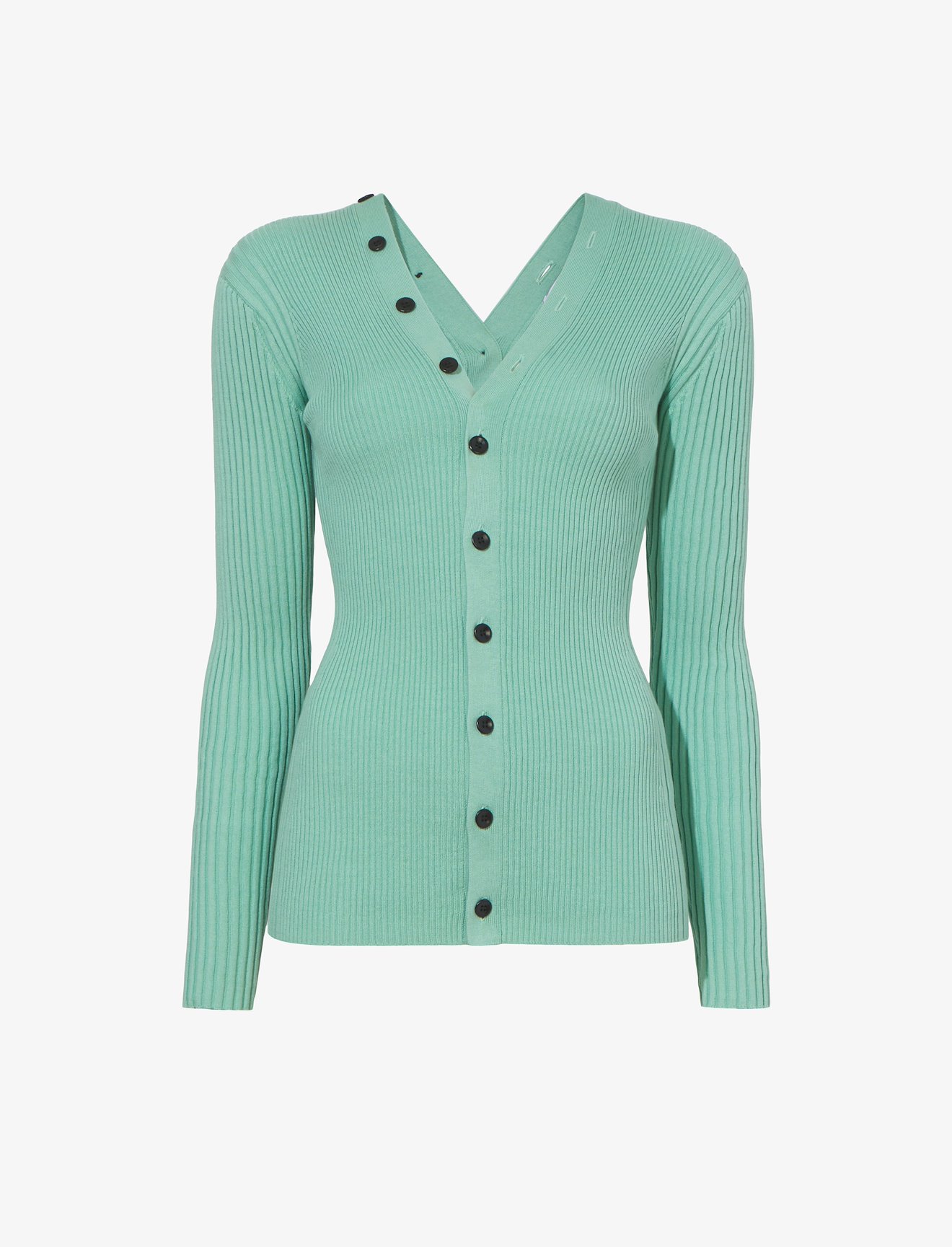 Cotton Cashmere Rib Knit Cardigan #5