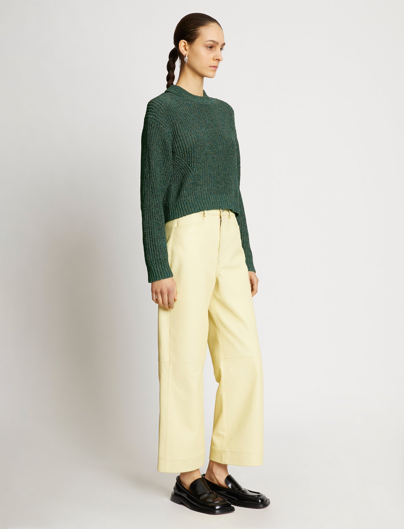 Novelty Remix Cut Out Sweater in green | Proenza Schouler