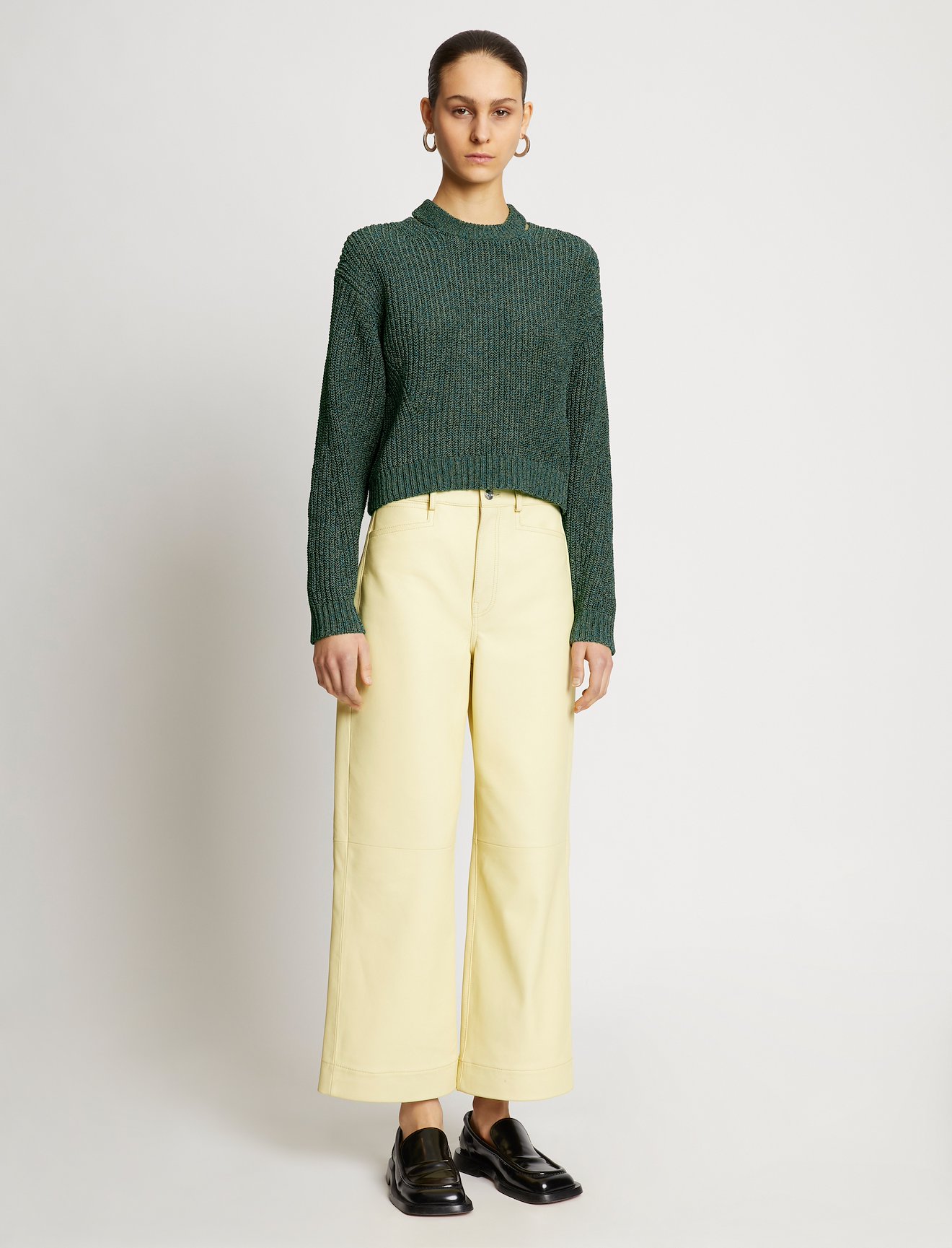 Novelty Remix Cut Out Sweater in green | Proenza Schouler