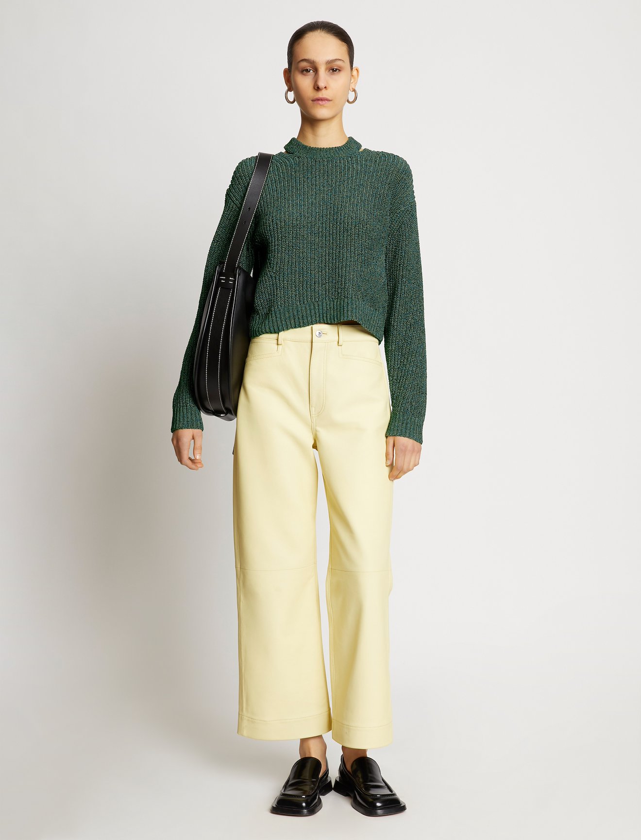 Novelty Remix Cut Out Sweater in green | Proenza Schouler