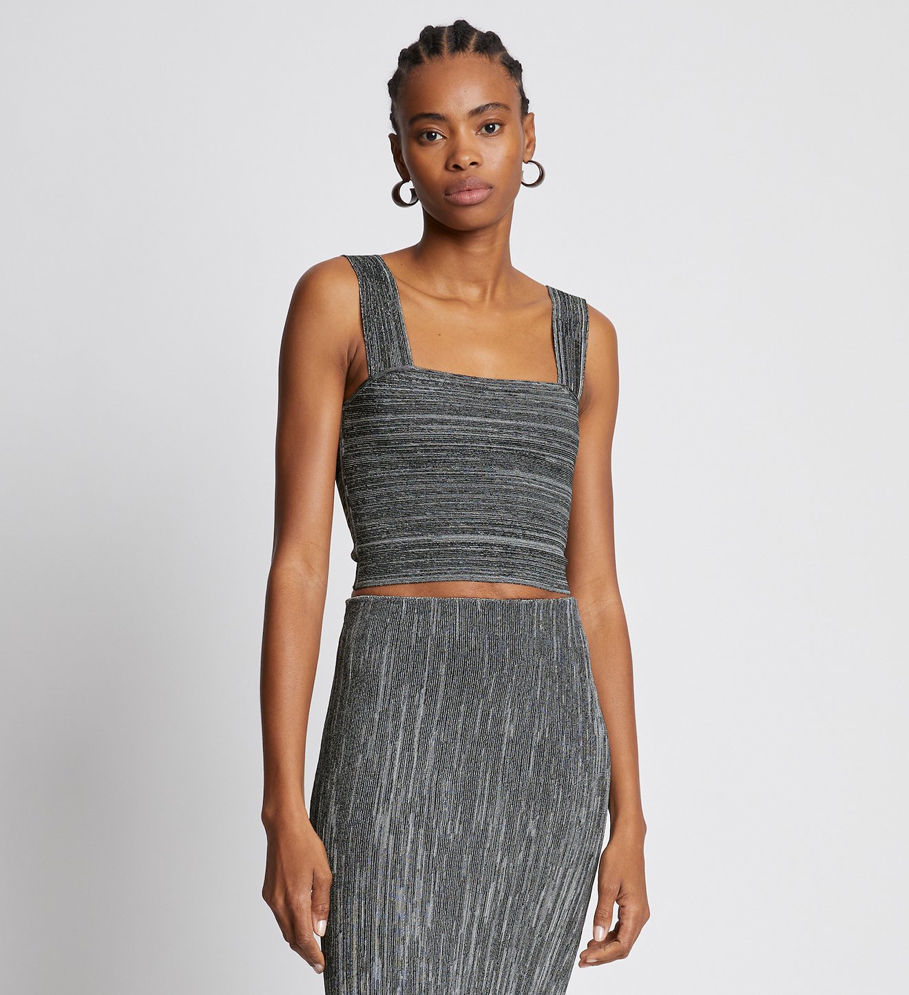 Melange Knit Bustier Top