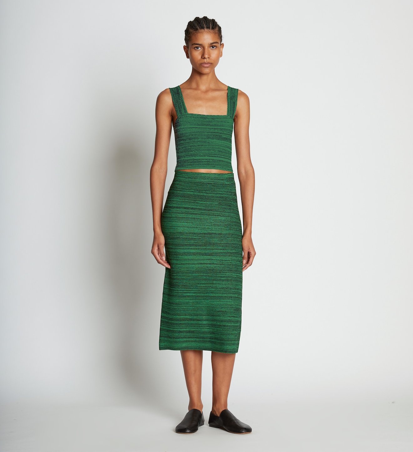Melange Knit Midi Skirt