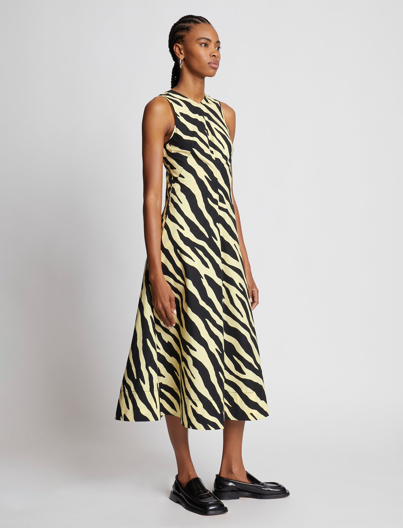 Zebra Poplin Sleeveless Dress #1