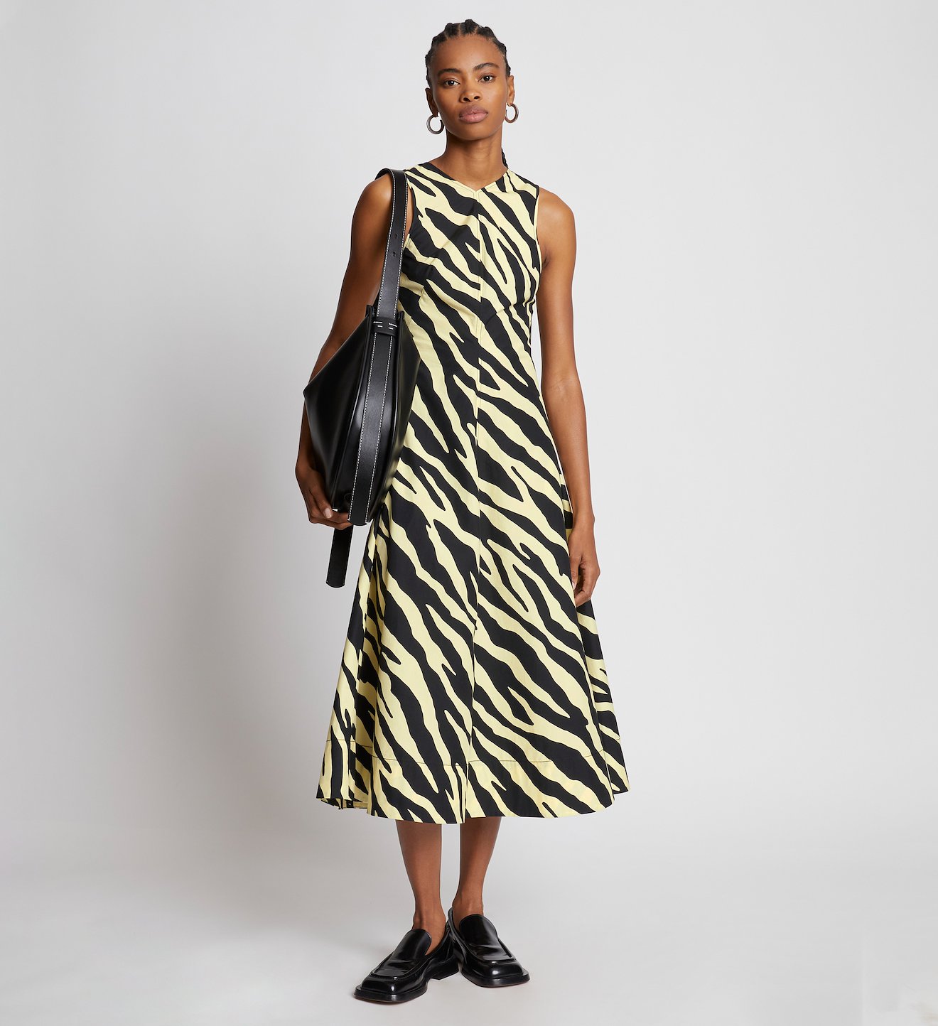 Zebra Poplin Sleeveless Dress