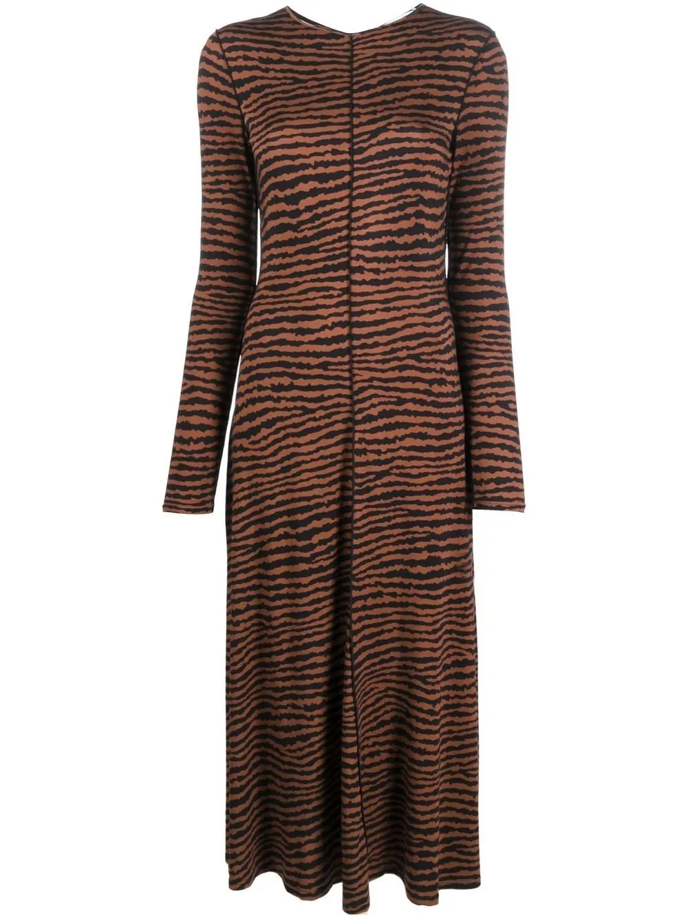 

Proenza Schouler White Label vestido midi con animal print - Marrón