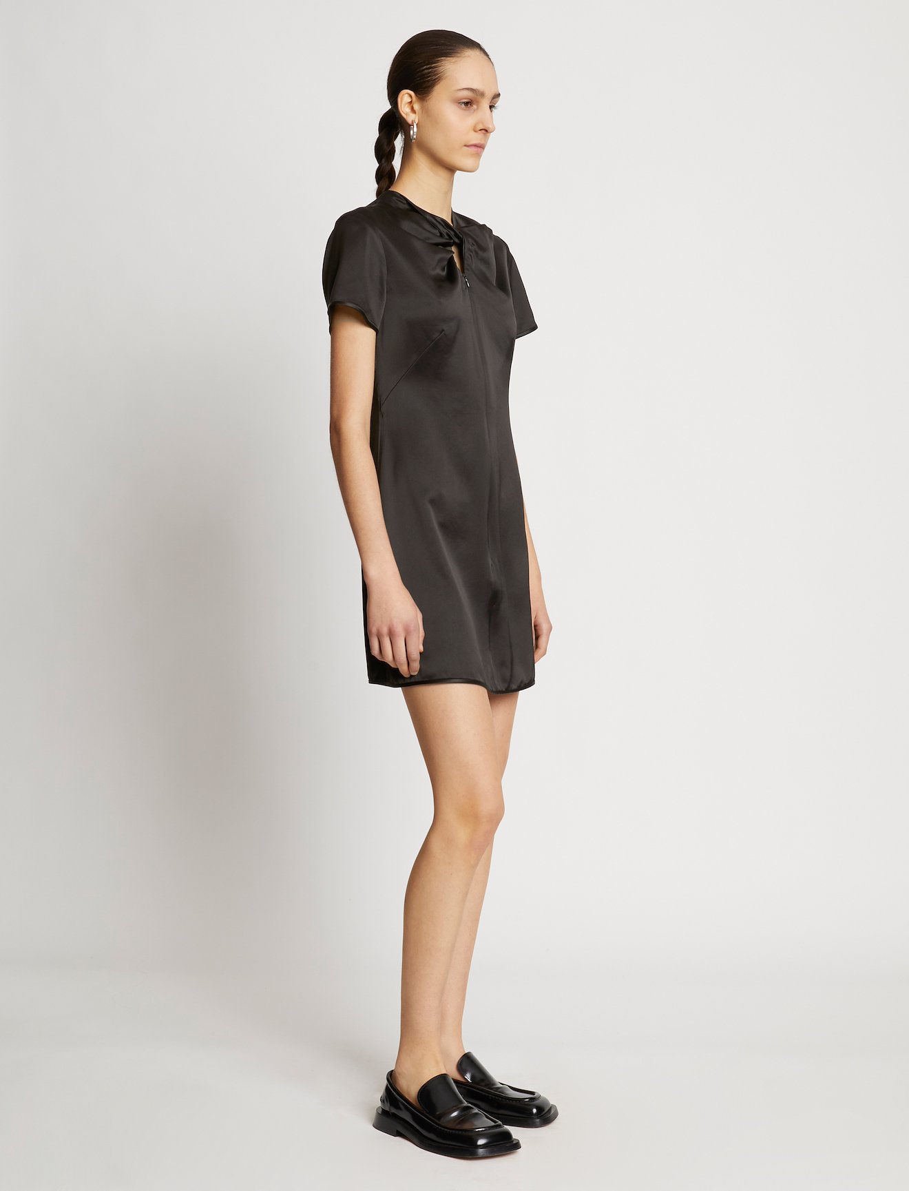 Satin Short Sleeve Midi Dress #1