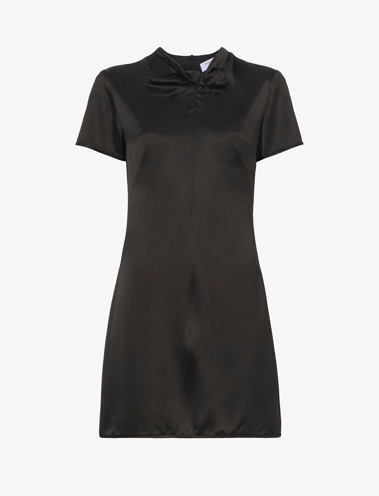 Satin Short Sleeve Midi Dress in black | Proenza Schouler