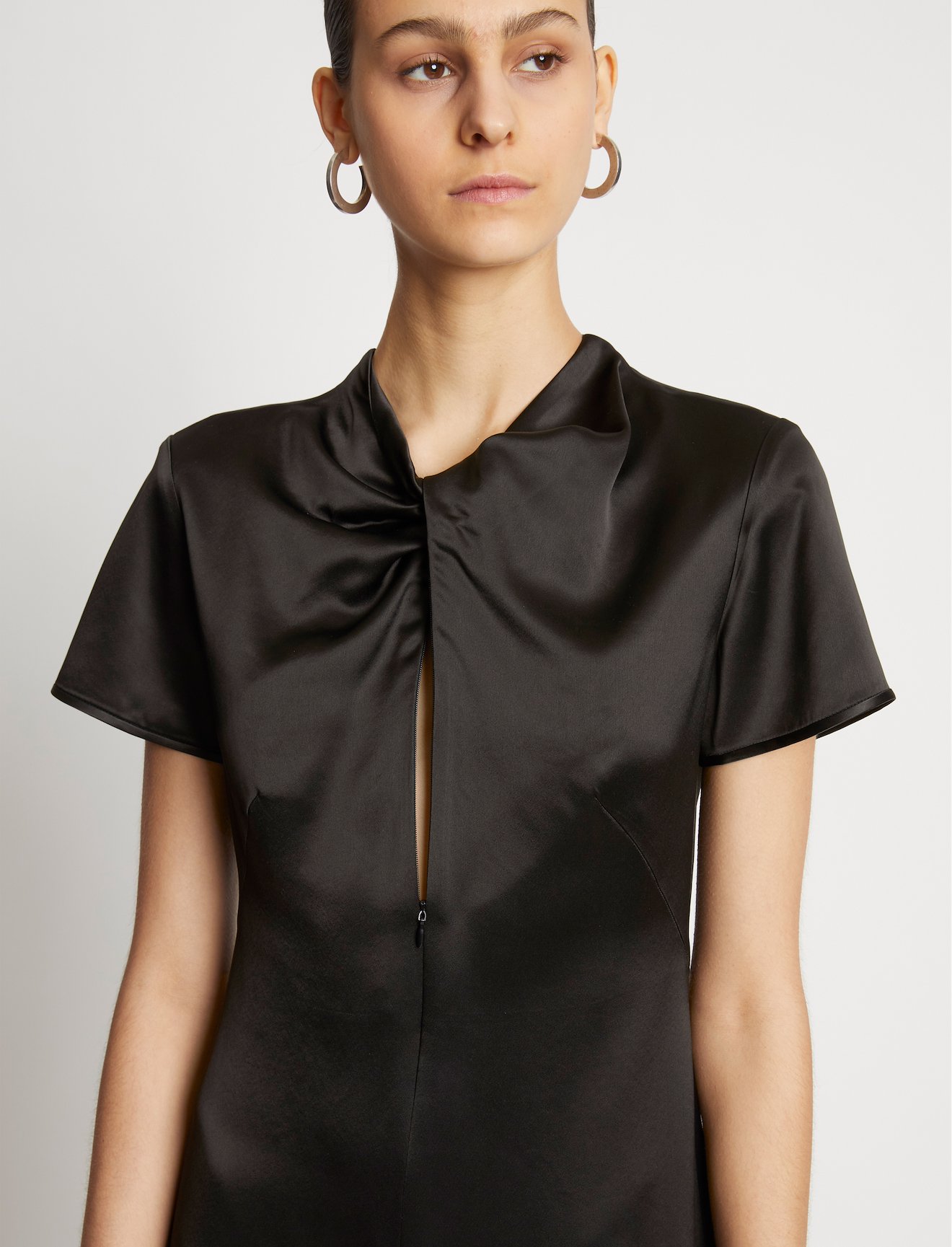 Satin Short Sleeve Midi Dress #3