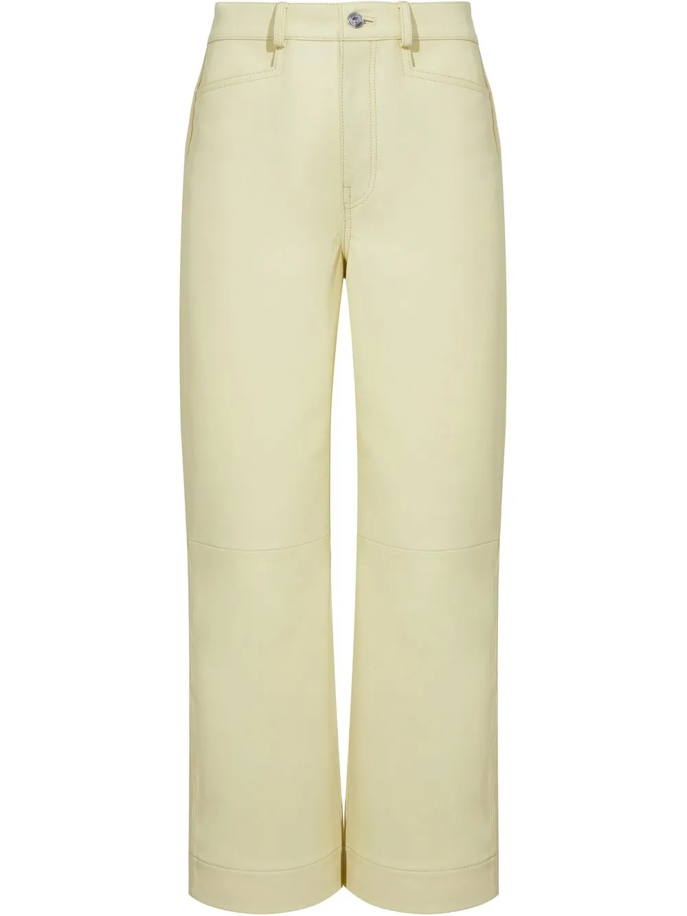 

Proenza Schouler White Label cropped wide-leg leather trousers - Yellow