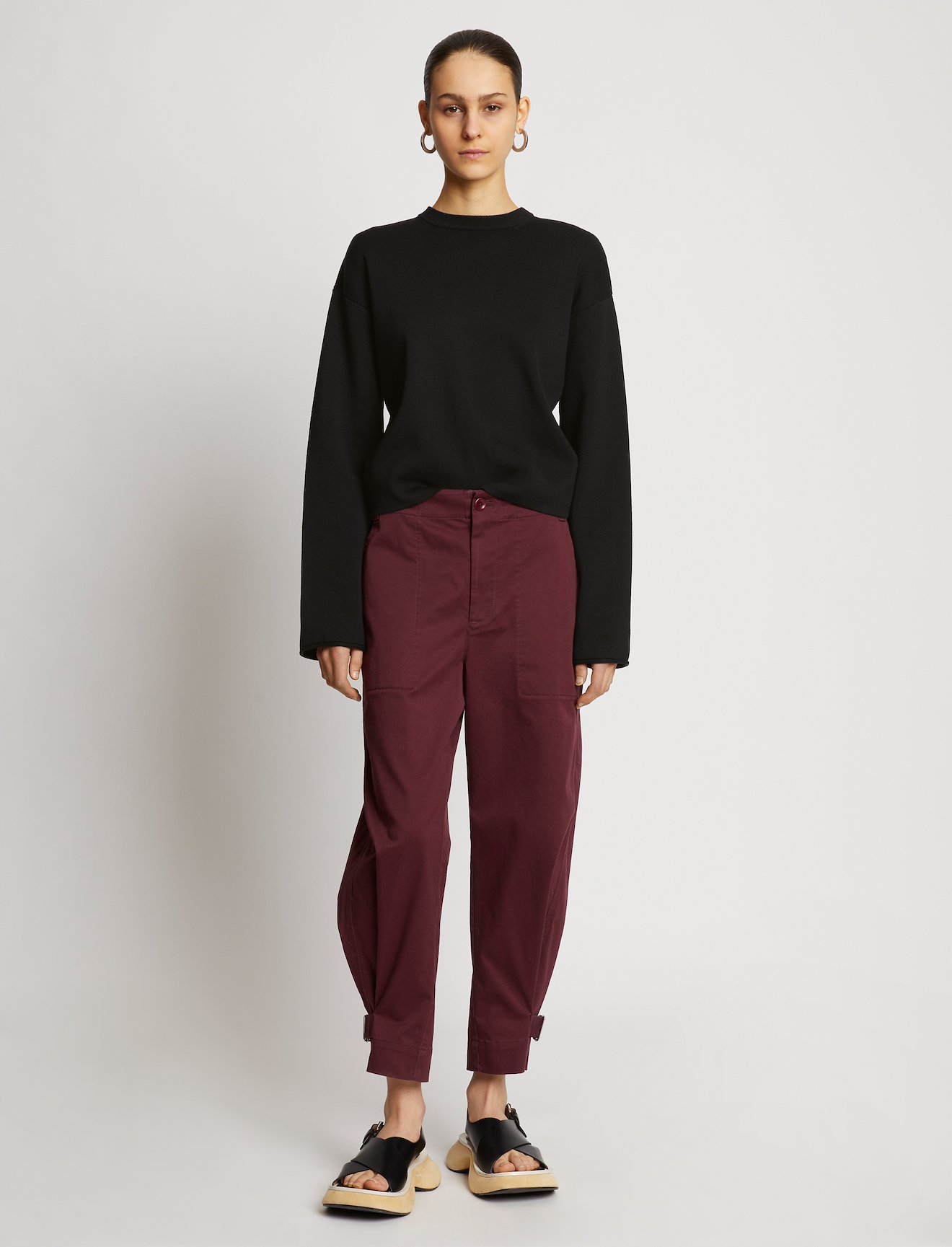 Twist Front Long Sleeve Sweater #1