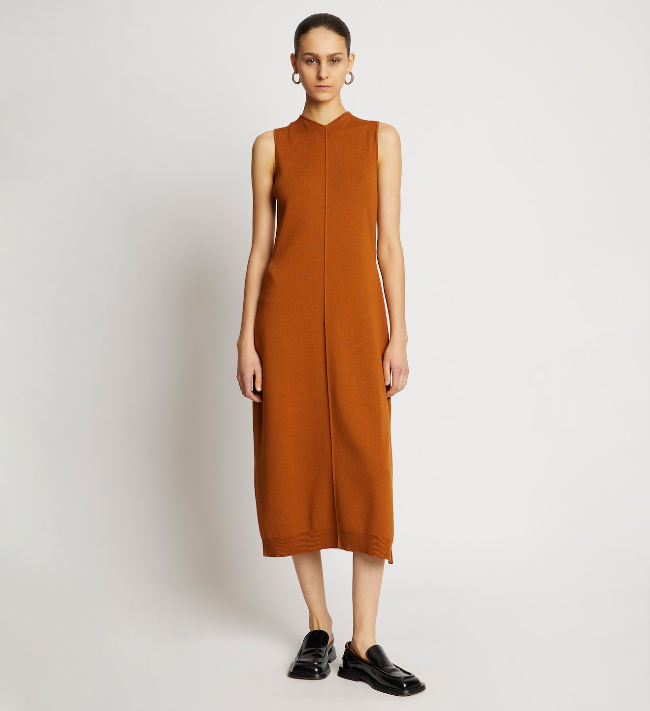 Twist Front Sleeveless Knit Dress